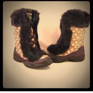 Coach fur boots